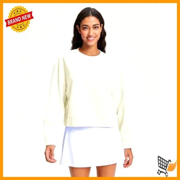 Oversized Cropped Sweatshirt Cotton Polyester Long Sleeve Crewneck Pullover Y2K - Picture 3 of 7